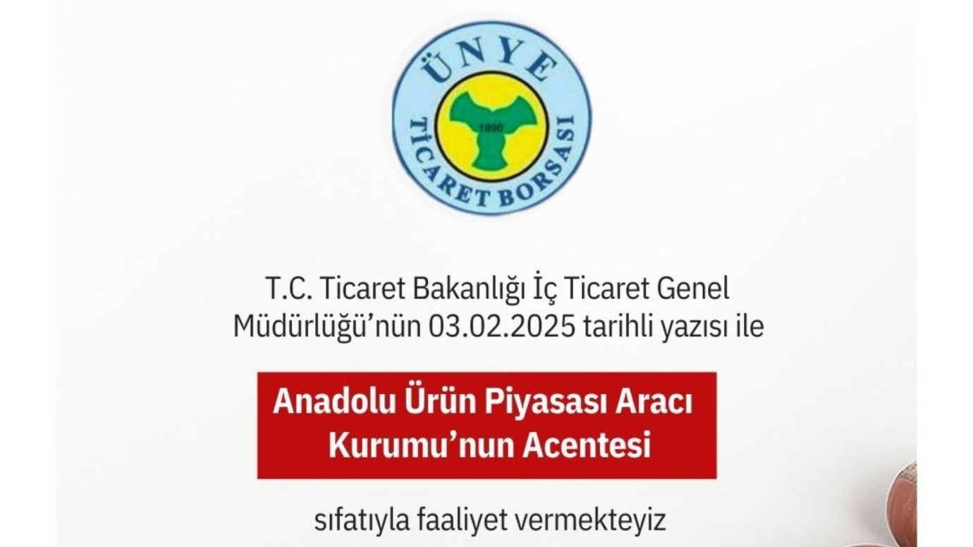 Ünye Ticaret Borsası’ndan Yeni hizmet! 