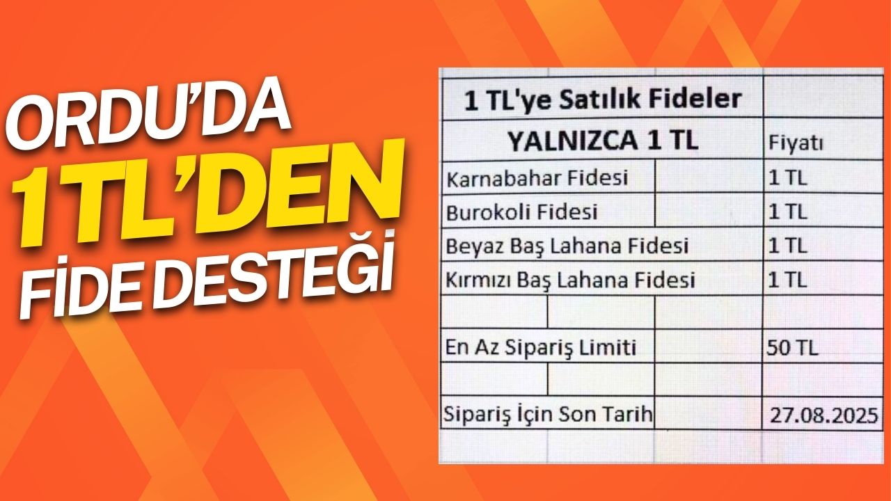 Ordu’da Üreticilere Uygun Fiyatlı Fide Desteği