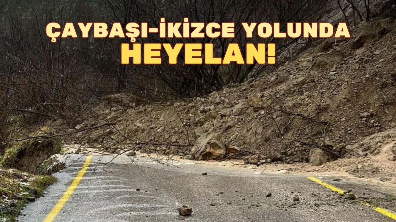 Sağanak Sonrası Çaybaşı-İkizce Yolunda Toprak Kayması