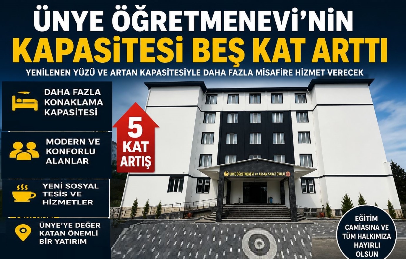 Ünye Öğretmenevi Yenilendi: Kapasite 144 Yatağa Yükseldi