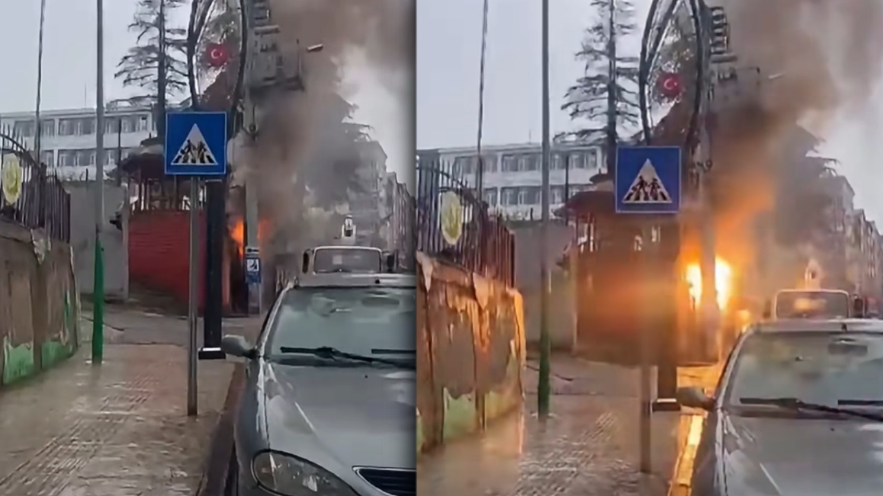 Ordu Korgan’da Panik Anları: İlkokul Yanındaki Elektrik Panosunda Patlama
