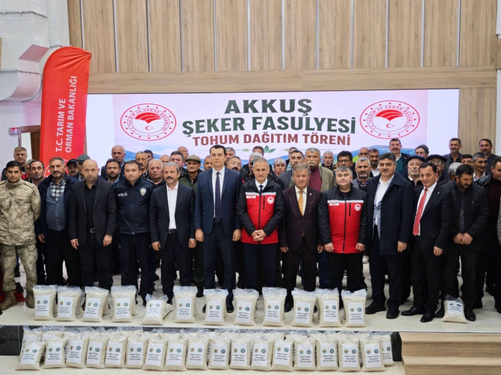 Akkuş Şeker Fasulyesi Tohumları Üreticilere Dağıtıldı