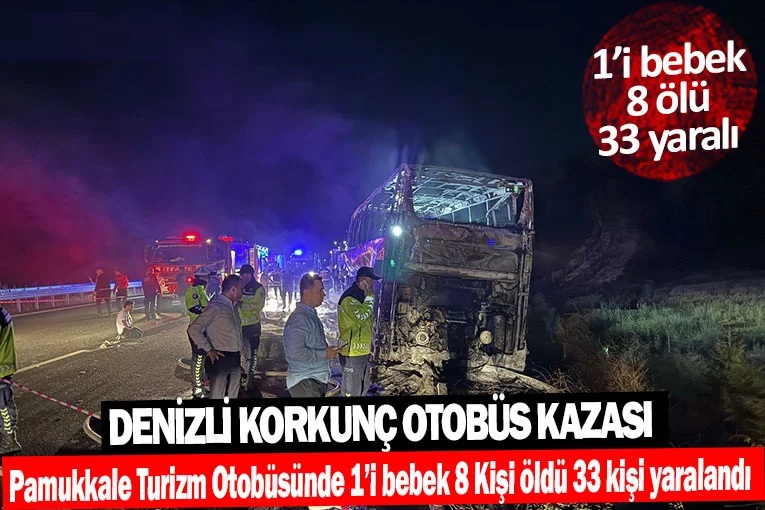 Denizli’de Yolcu Otobüsü Faciası: 8 Can Kaybı, 33 Yaralı