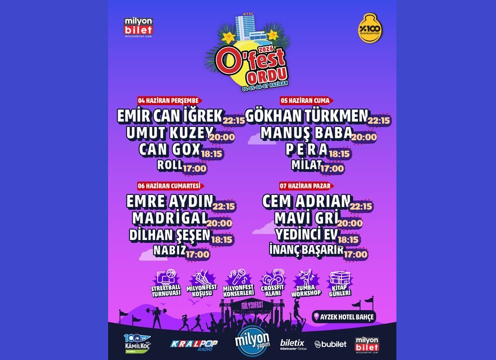 Ordu’da Müzik ve Etkinlik Dolu 4 Gün: O’Fest 2026 İçin Geri Sayım Başladı