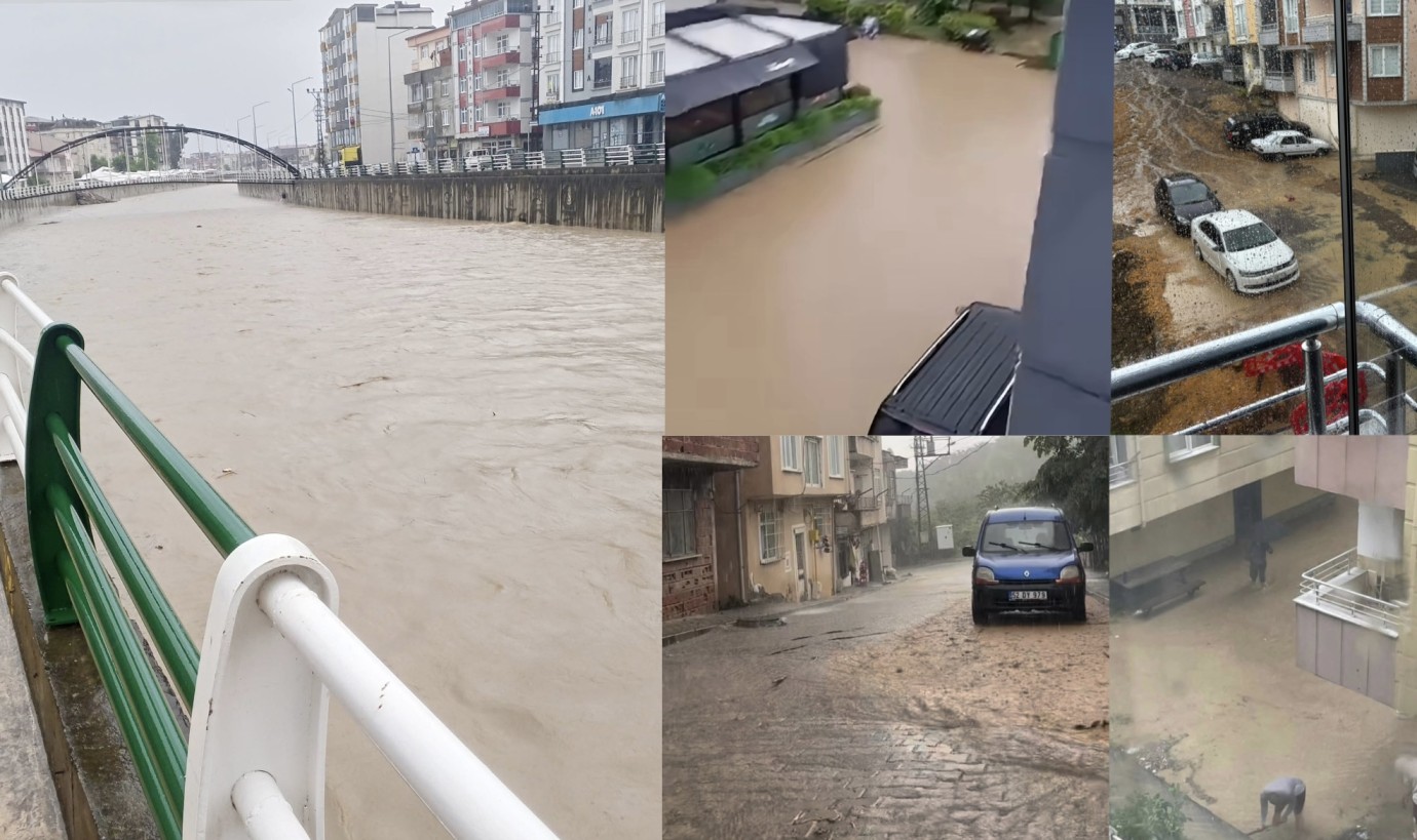 Ünye’de Sağanak Yağış Hayatı Olumsuz Etkiledi