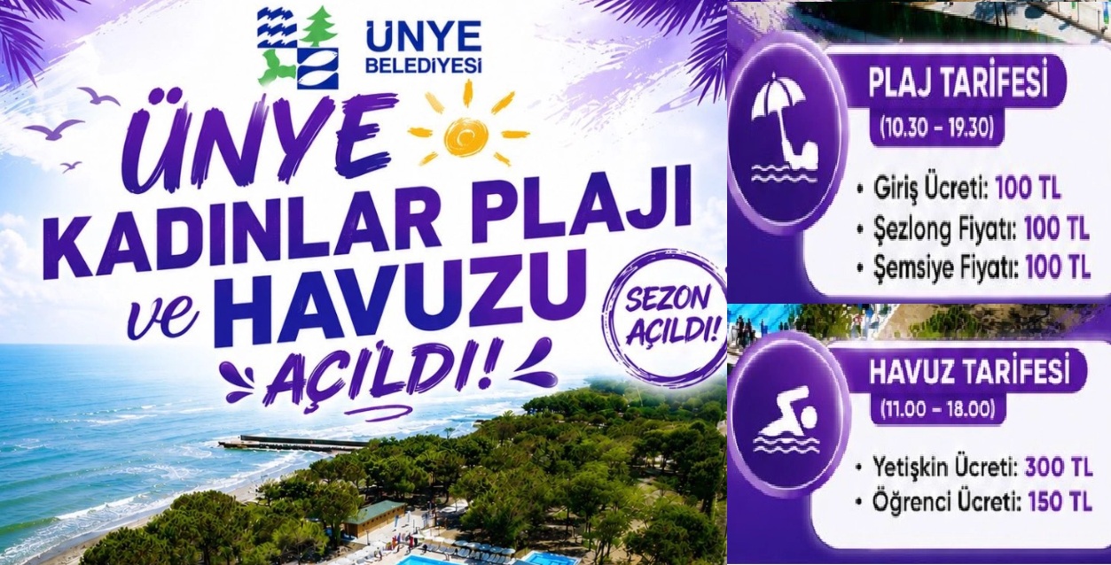 Ünye Belediyesi Kadınlar Plajı ve Yüzme Havuzu Sezonu Açtı