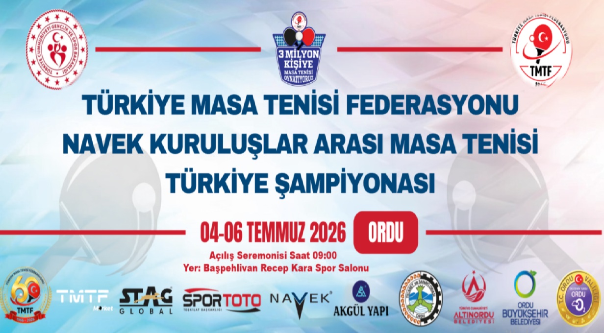 Ordu, Masa Tenisinde Türkiye'nin En Büyük Kurum Organizasyonuna Ev Sahipliği Yapacak