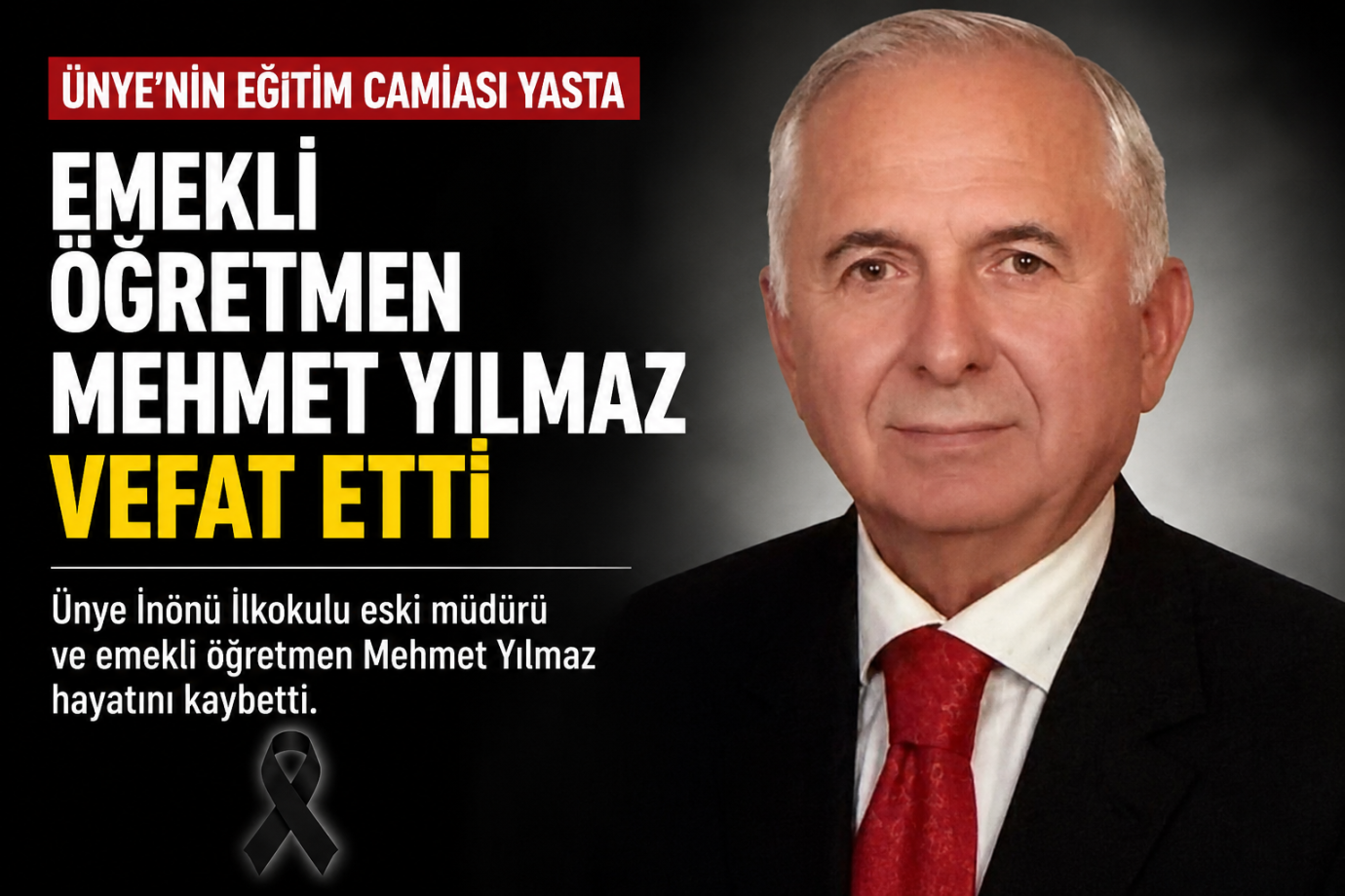 Ünye Eğitim Camiası Yasta: Emekli Okul Müdürü Mehmet Yılmaz Hayatını Kaybetti