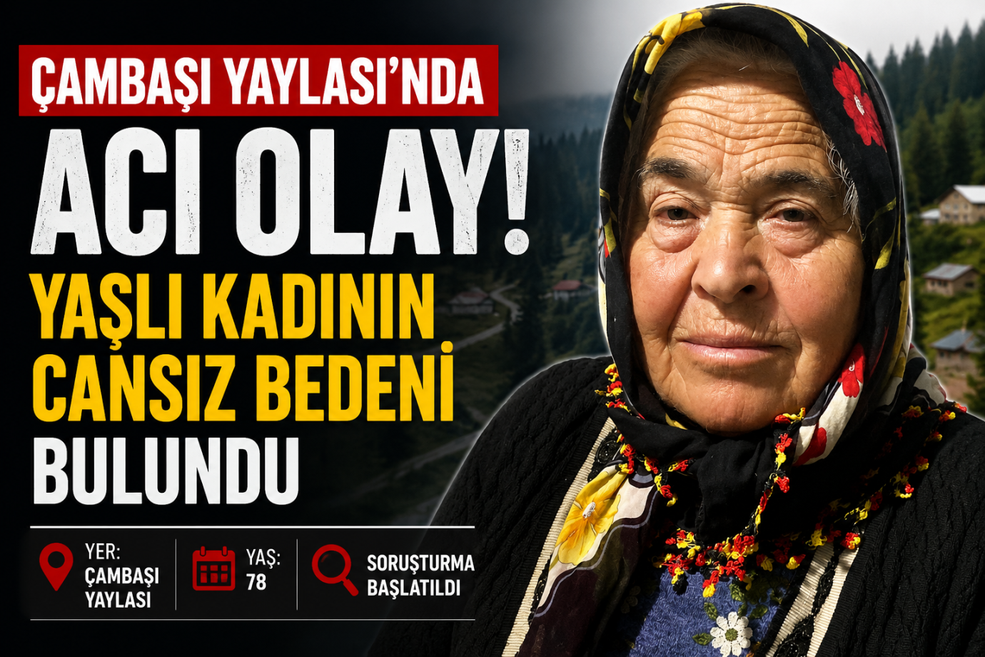 Çambaşı Yaylası'nda Acı Olay: 78 Yaşındaki Kadın Hayatını Kaybetti