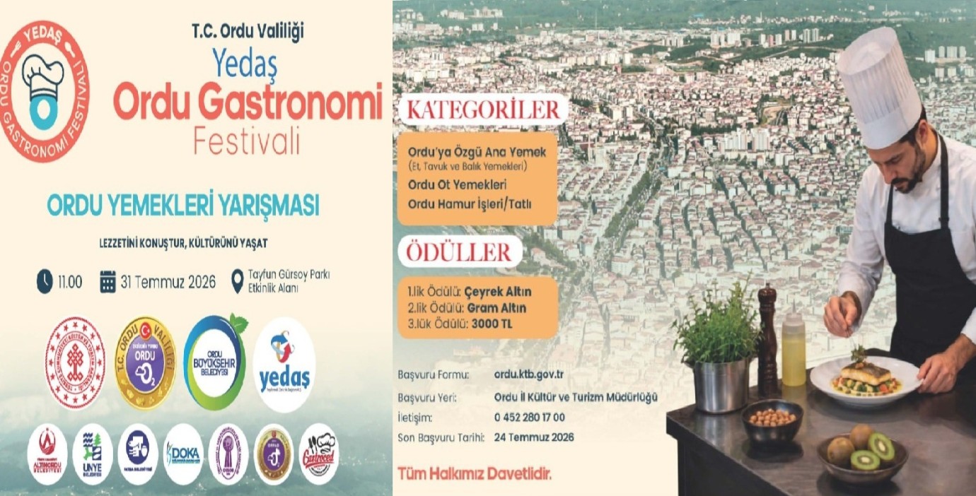Ordu Gastronomi Festivali Yemek Yarışması İçin Başvurular Başladı
