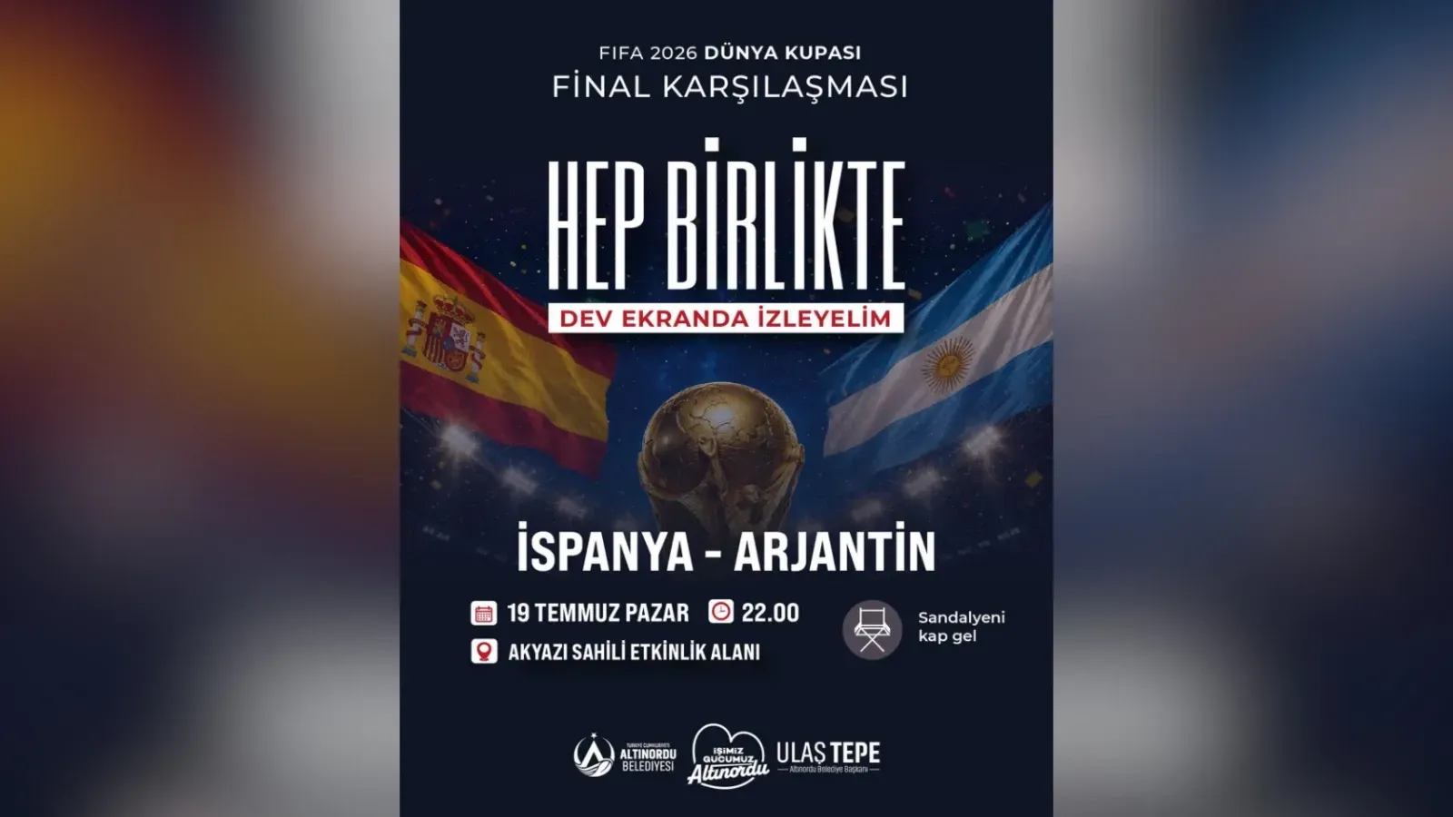 Altınordu'da Futbol Gecesi! Dev Final Dev Ekranda Yayınlanacak