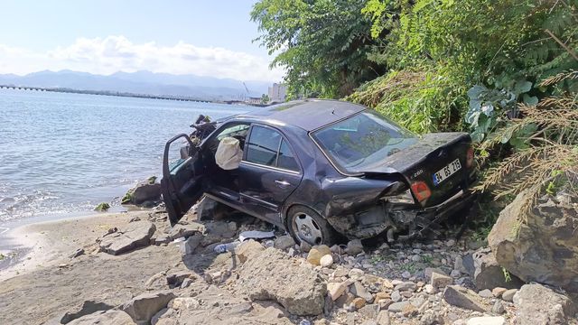 Altınordu'da Otomobil Uçuruma Yuvarlandı: Sürücü Yaralandı