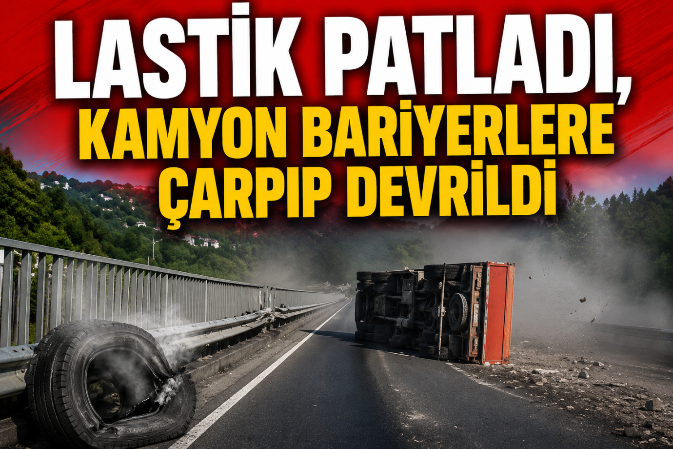 Fatsa-Ordu Karayolunda Kamyon Devrildi: Trafik Kontrollü Sağlandı