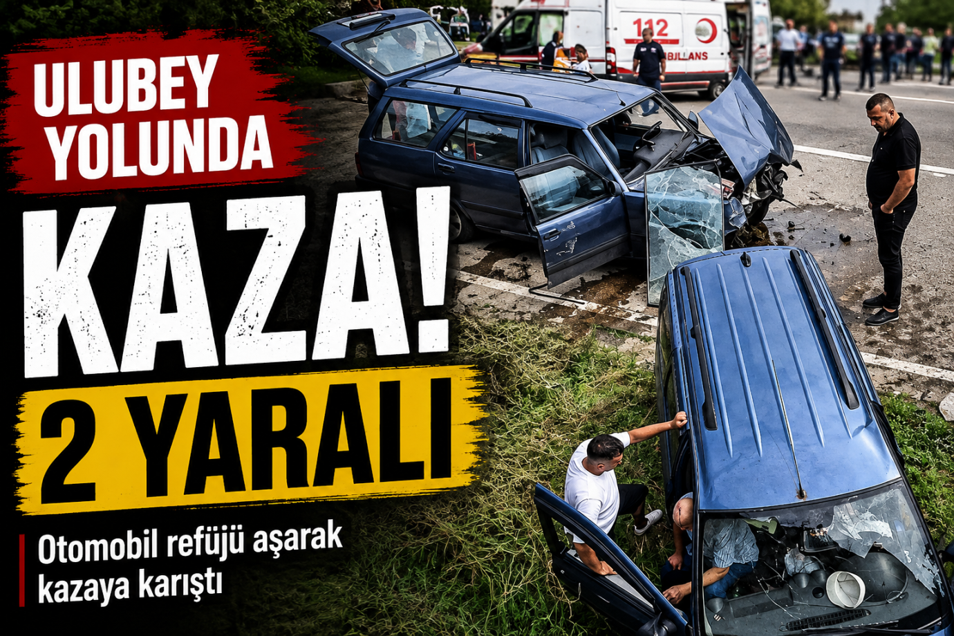 Ordu-Ulubey Yolunda Refüjü Aşan Otomobil Kaza Yaptı: 2 Yaralı