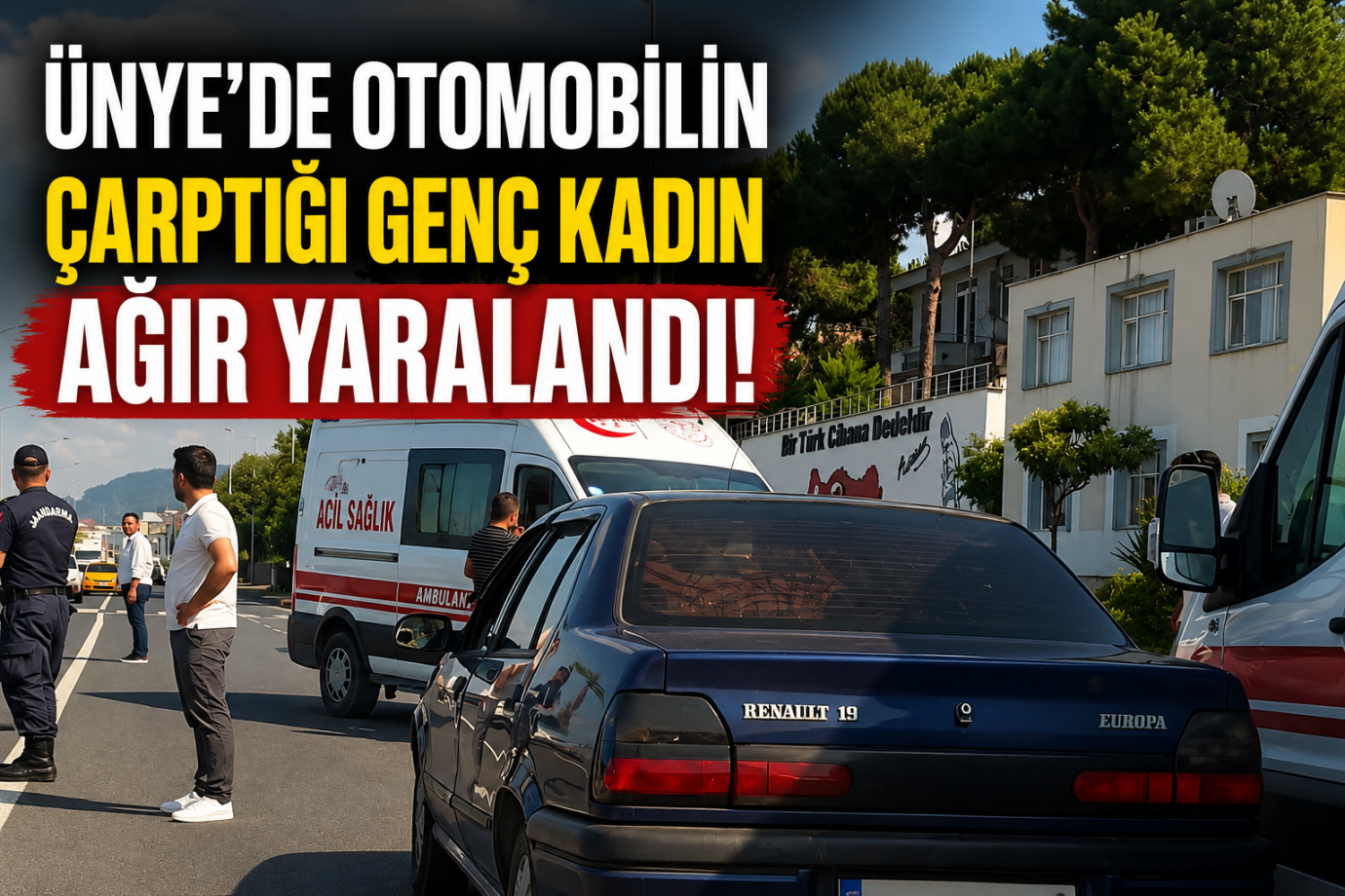 Ünye’de Yolun Karşısına Geçmek İsteyen Genç Kadına Otomobil Çarptı
