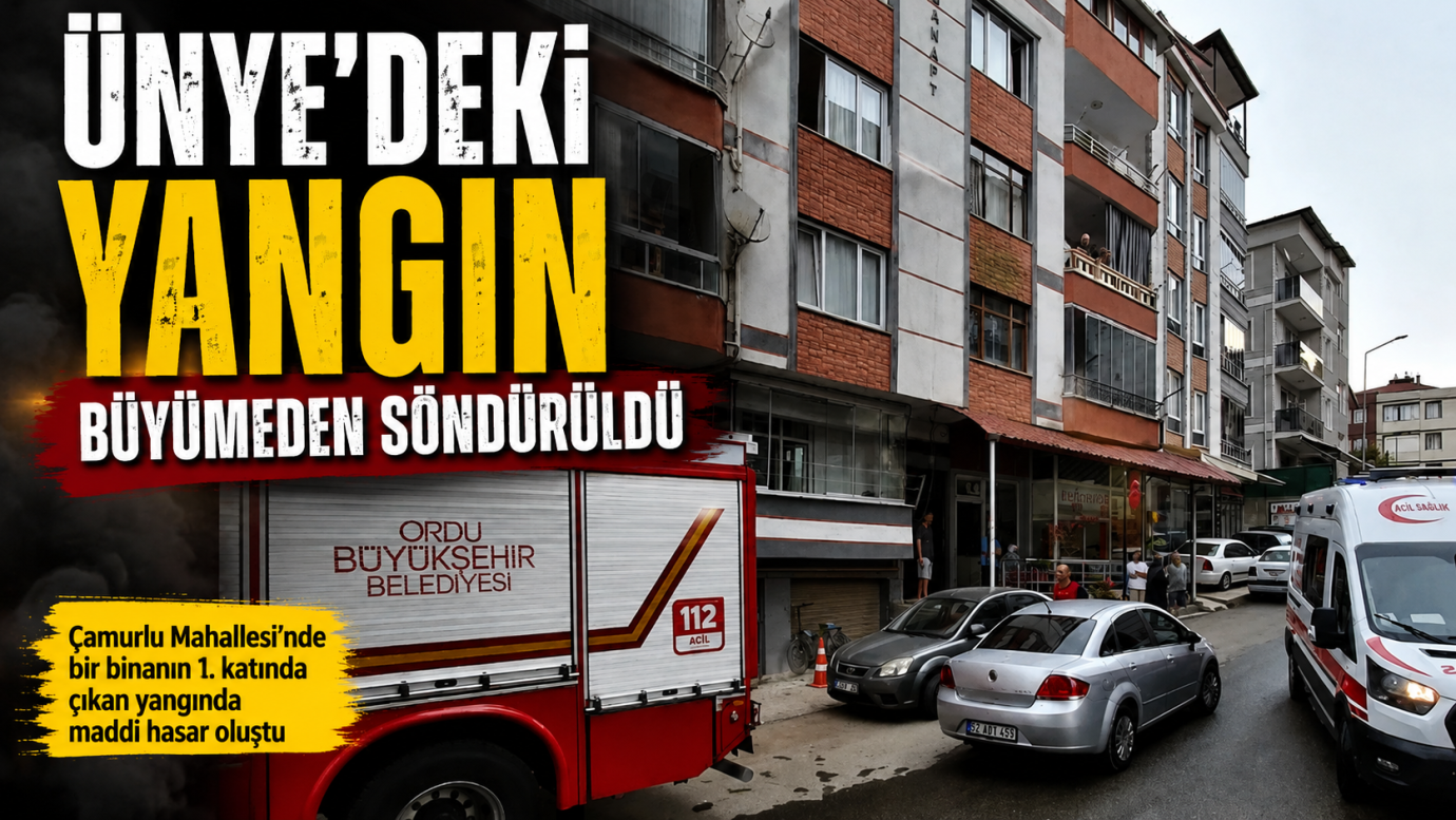 Ünye’de Ev Yangını Kısa Sürede Kontrol Altına Alındı