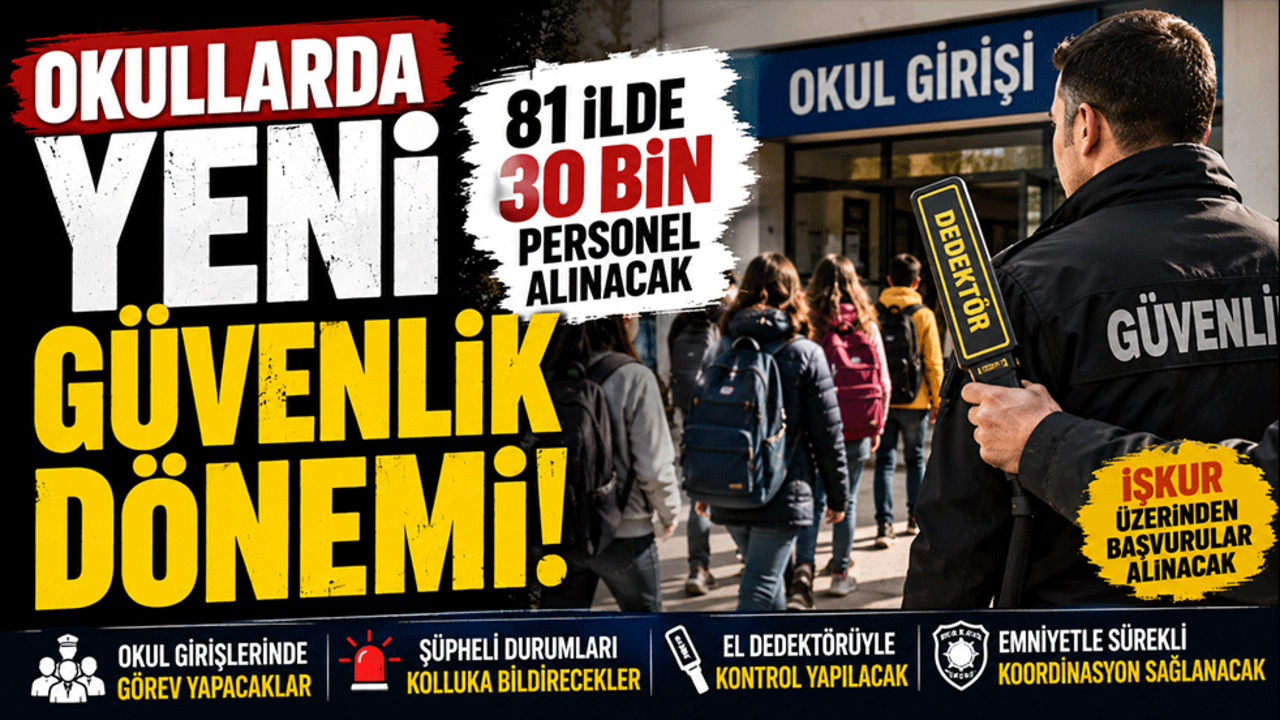 Okullarda Yeni Güvenlik Dönemi: 30 Bin Personel Görev Yapacak