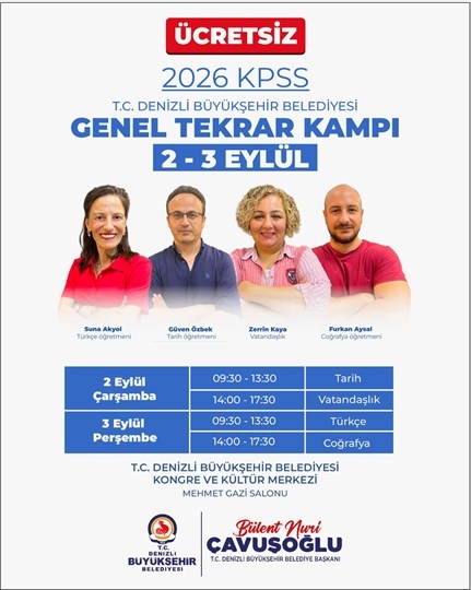 Denizli’de KPSS Adaylarına Ücretsiz Genel Tekrar Desteği