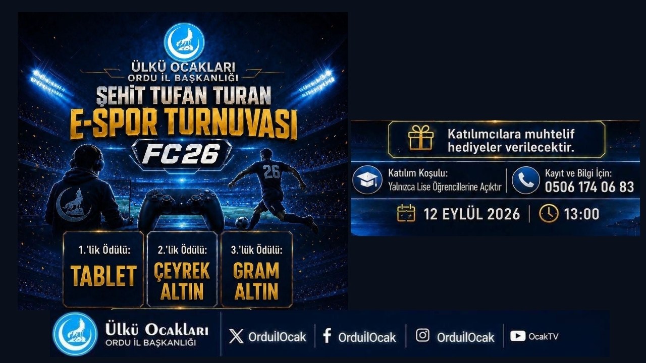 Ordu’da Lise Öğrencilerine Özel E-Spor Turnuvası Düzenleniyor