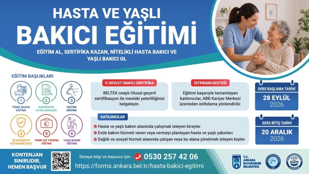 Ankara’da Hasta ve Yaşlı Bakıcı Eğitimi İçin Başvurular Başladı