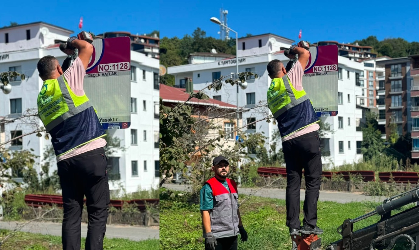 Ünye’de Eksik Dolmuş Durak Levhaları Yerleştiriliyor