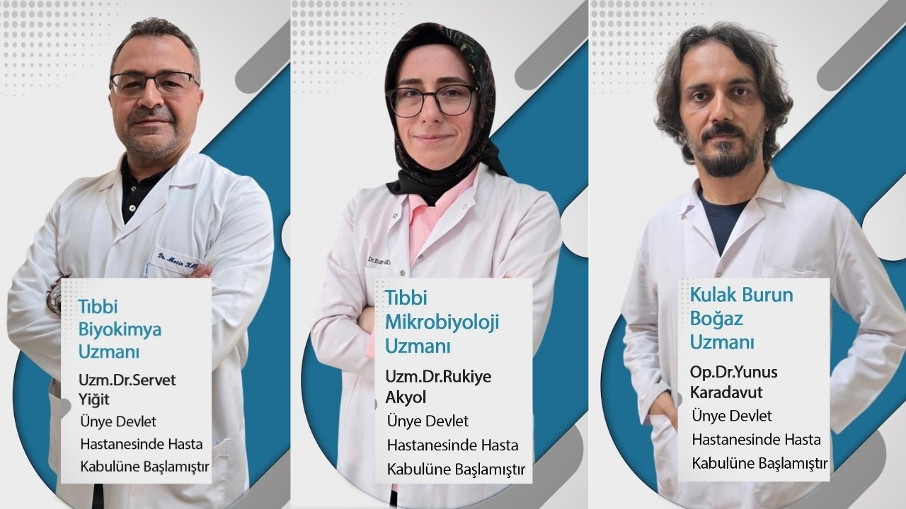 Ünye Devlet Hastanesine 3 Yeni Uzman Doktor