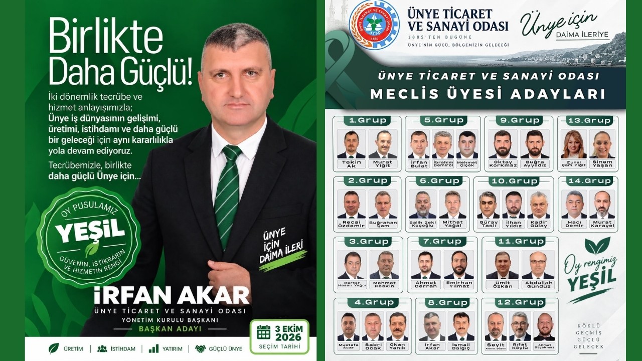 Ünye Ticaret ve Sanayi Odası'nda Seçim Yarışı Kızışıyor: Yeşil Liste Hazır