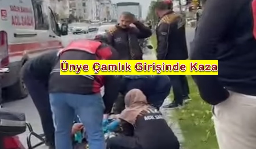 Ünye'de Tehlikeli Manevra Kaza Getirdi: Motosiklet Devrildi, Sürücü Yaralandı