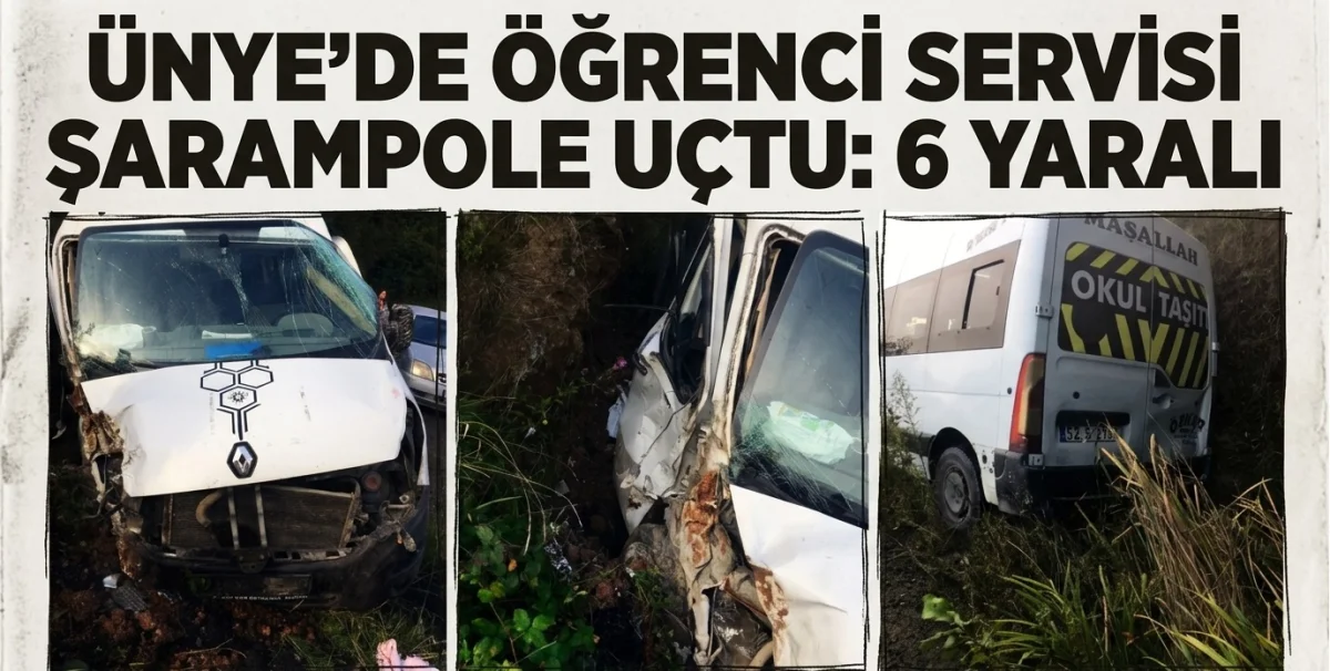 Ünye’de Öğrencileri Taşıyan Servis Kaza Yaptı: 6 Yaralı
