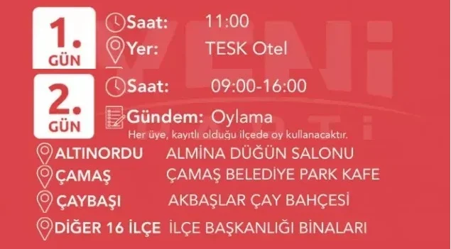 Yeni Parti Ordu’da Ön Seçim Takvimi Açıklandı: İşte Oy Kullanma Noktaları