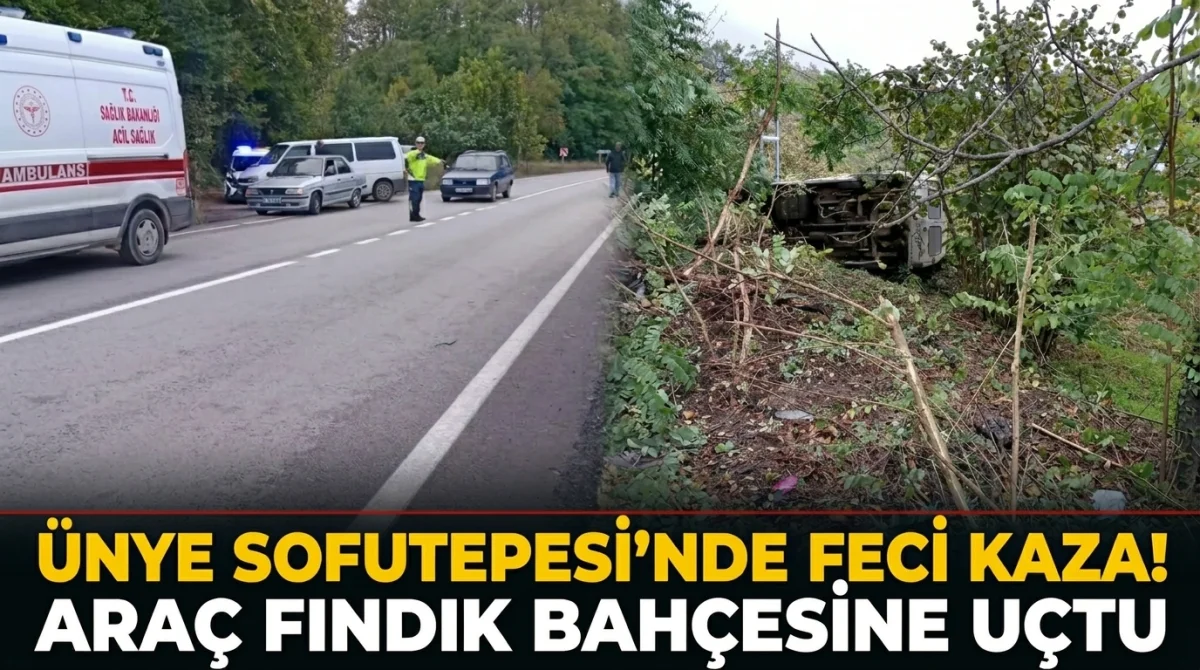 Ünye’de Fındık Bahçesine Yuvarlanan Araçta 1 Kişi Yaralandı