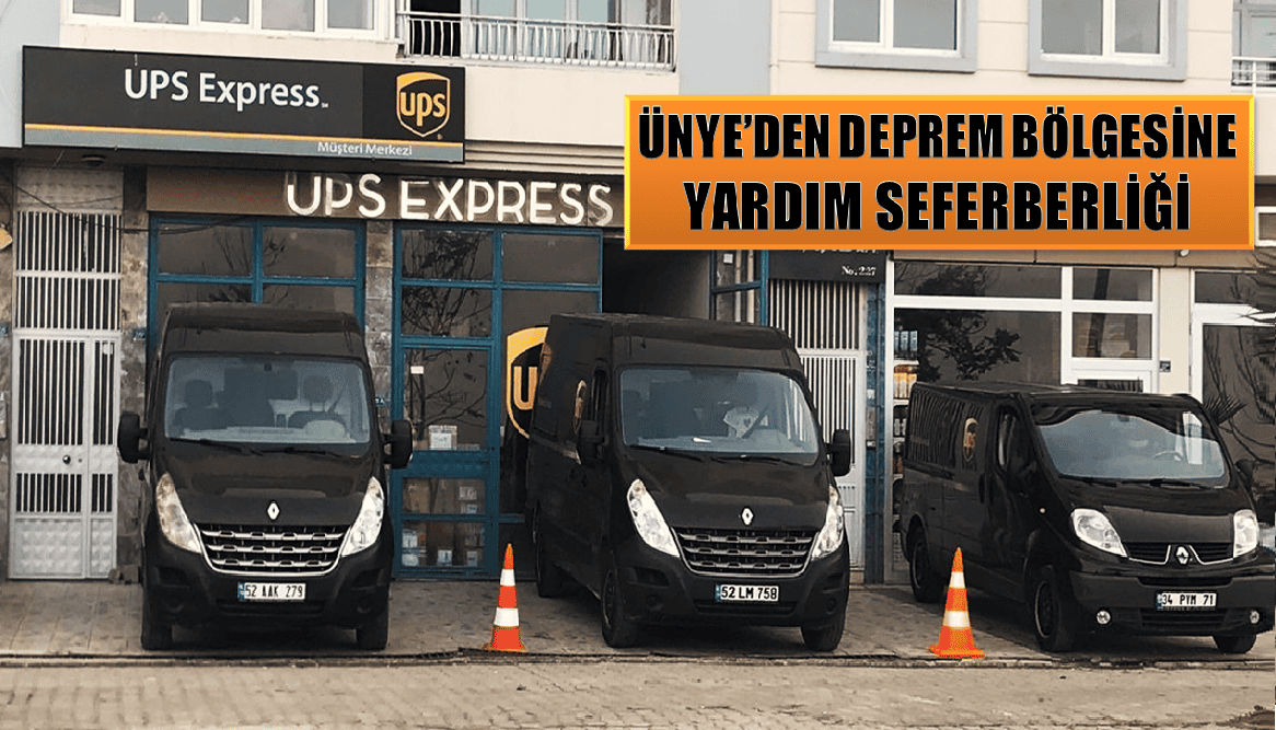 ÜNYE UPS KARGO, ELAZIĞ'A YARDIMLARI ÜCRETSİZ TAŞIYACAK