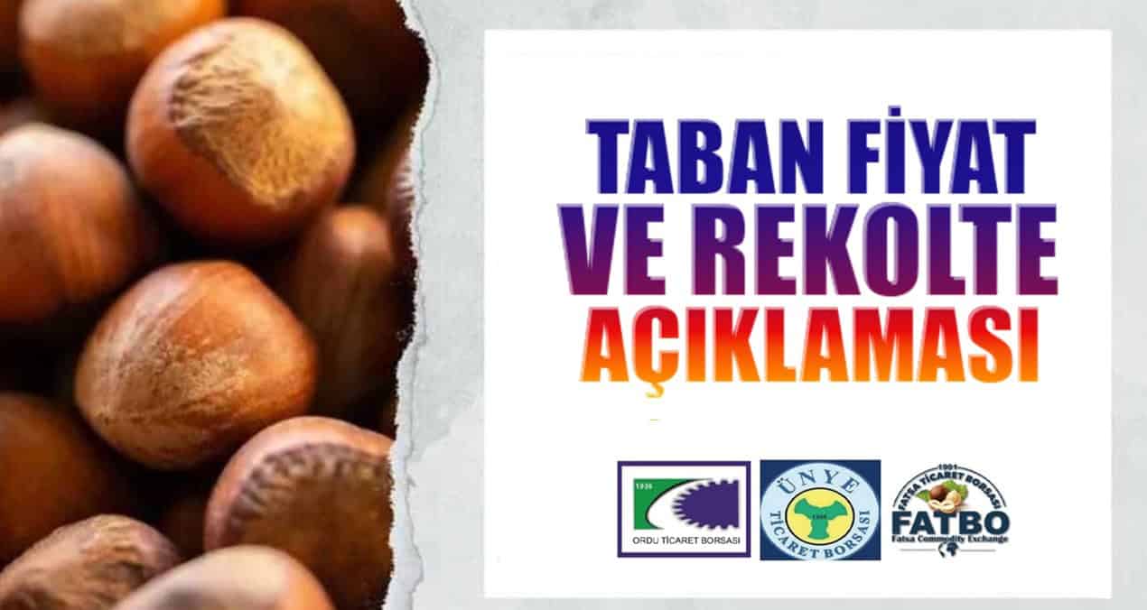 ODALARDAN TABAN FİYAT VE REKOLTE AÇIKLAMASI