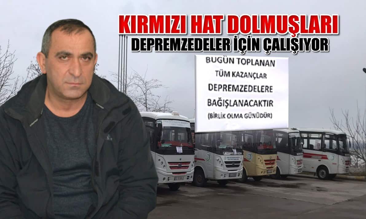 KIRMIZI HAT DOLMUŞLARINDAN ÖRNEK BAĞIŞ