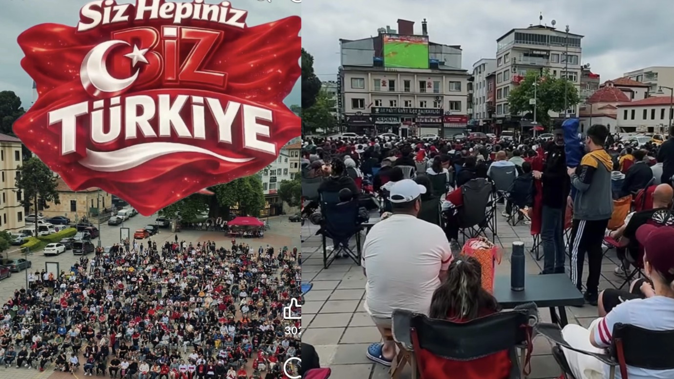 Ünye’de Yağmur Milli Heyecana Engel Olamadı